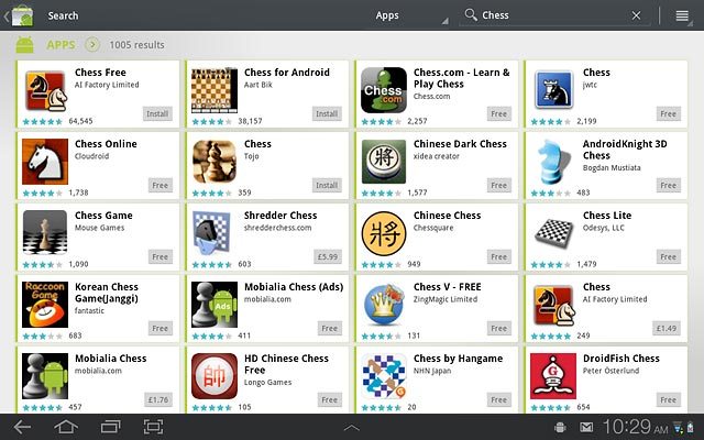 Press the required application.
