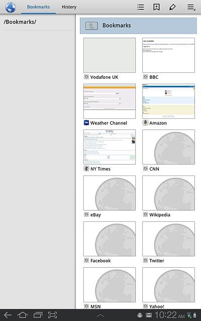 Press the return icon to return to the current web page.