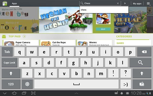 Key in the name of the required application and press arrow right.