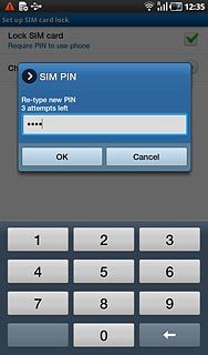 Key in the new PIN again and press OK.