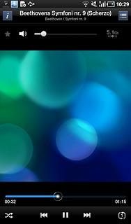 Press the shuffle icon.Depending on the current setting, the function is turned on or off.