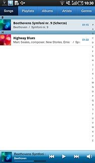 Press Playlists at the top of the display.