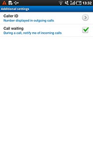 The current settings are displayed.Press Call waiting to turn the function on or off.