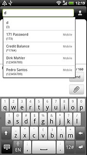 Press the required contact.