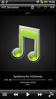 Press the music library icon.