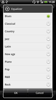 Press the required setting.