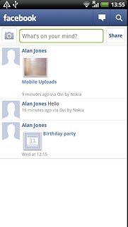 Press What's on your mind? and key in the required status update.