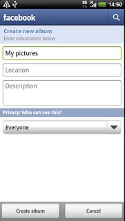 Key in the required information and press Create album.