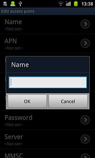 Key in Vodafone Internet and press OK.