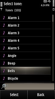Go to the required folder.Press the different ring tones to listen to them.