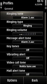 Press Ringing tone.