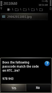 Check that the same access code is displayed on both devices and press Yes.