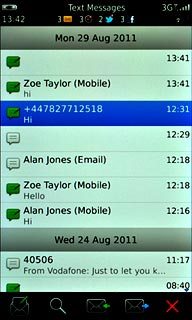 Press the required sender.