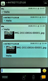 Press the text input field.Write the message.