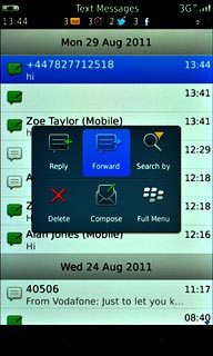 Press Forward.Key in the first letters of the required contact.Matching contacts are displayed.