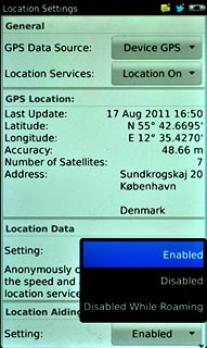 Press Enabled, Disabled or Disabled While Roaming.