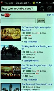You can now use the application.Please note that YouTube isn't part of the original application package and therefore only a general description is given here.You have a number of options, such as:Search for video clipsSearch for video clips in a categoryIf you have a YouTube account and you log on, you can also:Upload video clipsShare video clipsCreate playlistsRate video clips