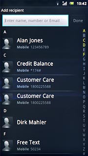 Press the required contact.