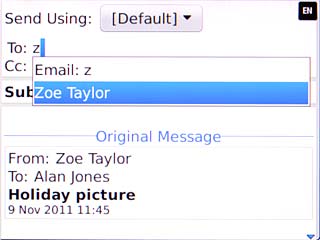 Highlight the required contact and press the Navigation key.