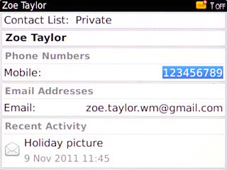 Highlight the required number and press the Navigation key.