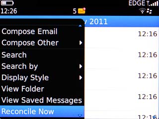 Scroll to Reconcile Now and press the Navigation key.