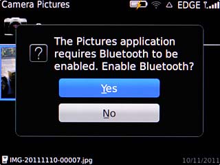 If required, highlight Yes and press the Navigation key to turn on Bluetooth.