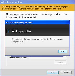 Select OK to confirm.