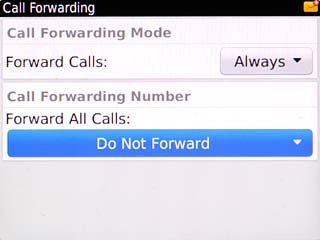 Scroll to Forward All Calls and press the Navigation key.