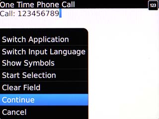 Scroll to Continue and press the Navigation key.