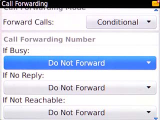Highlight If Busy, If No Reply or If Not Reachable and press the Navigation key.