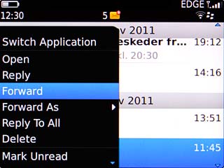 Scroll to Forward and press the Navigation key.
