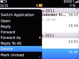 Scroll to Delete and press the Navigation key.