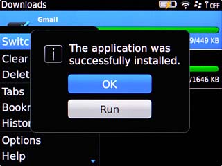 Scroll to OK and press the Navigation key.