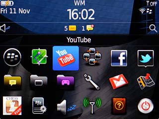Scroll to YouTube and press the Navigation key.