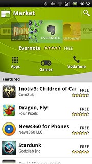 To search by application name:Press the search icon.
