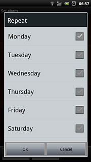 When a day is ticked (V), it's selected.