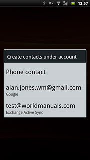 Press Phone contact or the required email account.