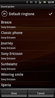 Press the different ring tones to listen to them.