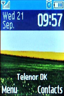 The alarm icon shows that the alarm is set.Further information:Set the alarm