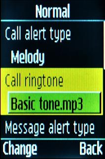 Scroll to Call ringtone and press the Navigation key.
