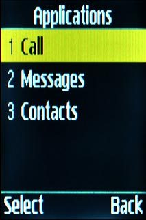 Scroll to Call and press the Navigation key.