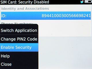 Press Enable Security or Disable Security (depending on the current setting).