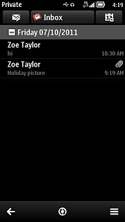 Press the required email message to read it.