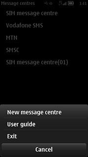 Press New message centre.