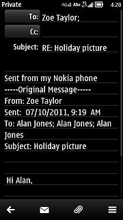 Press the send icon.