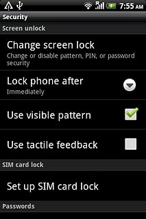 Press Change screen lock.Key in your phone lock code.