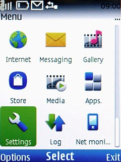 Scroll to Settings and press the Navigation key.