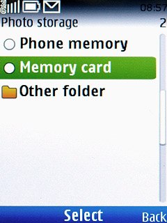 Highlight the required folder and press the Navigation key.