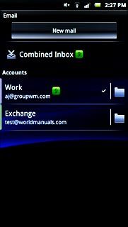 Press and hold the required email account until a pop-up menu is displayed.