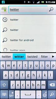 Key in Twitter and press the search icon.